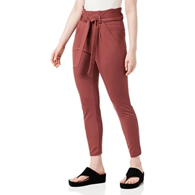 Afbeelding van VERO MODA Vmeva Hr Loose Paperbag Pant Noos broek voor dames, rood (sable), S / 30L