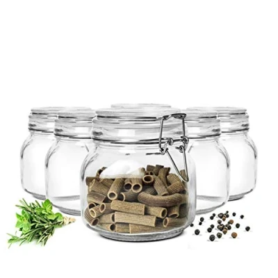 Afbeelding van Sendez Inmaakpotten, 750 ml, met beugelsluiting, voorraadpot, voorraaddoos, 6 stuks