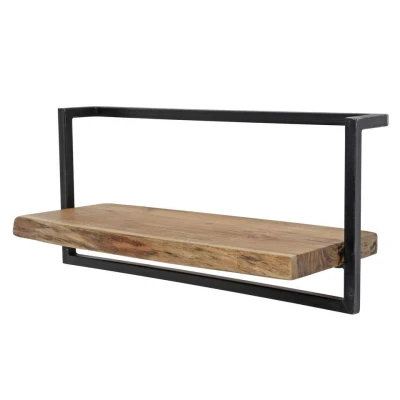 Afbeelding van Giga Meubel Wandplank Edge 65x25x30cm Acaciahout &amp; Metaal