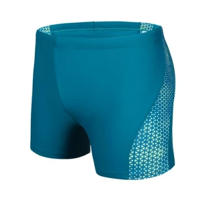 Afbeelding van AMZSPORT Zwembroek voor heren, zwemshorts zwembad, met trekkoord, blauwgroen glinsterend, M