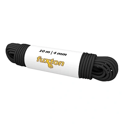 Afbeelding van fuxton® Rubberen touw (4 mm x 10 m), expandertouw, rubberlijn, bungee koord, marine, spanrubber per meter, zwart
