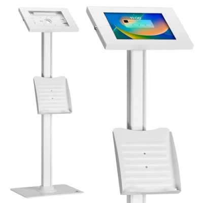 Afbeelding van Maclean tabletstandaard, vloerbevestiging met vergrendeling, 9,7&quot; 11&quot;, iPad/iPad Air/iPad Pro, Samsung Galaxy Tab A/Tab A7/Tab S6 Lite, MC 476W