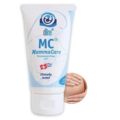 Afbeelding van dline MC MammaCare tepelzalf 50 ml tube kalmeert wondtepels bij borstvoeding romig, trekt goed in, verzorgt en beschermt pijnlijke, gebarsten tepels