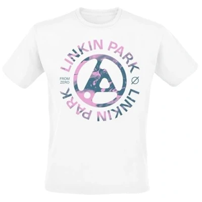 Afbeelding van Linkin Park From Zero Spill T shirt wit M Katoen Heren Band merch, Bands