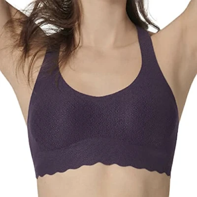 Afbeelding van Sloggi Dames Zero Feel Lace Top Bustier, Blackcurrant Juice, XS