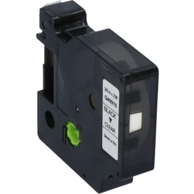 Afbeelding van Huismerk Dymo 40910 (S0720670) Tape Zwart op transparant (9 mm)