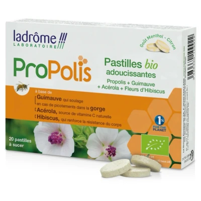 Afbeelding van Ladrôme Propolis + Hibiscus Acerola Pastilles 20TB