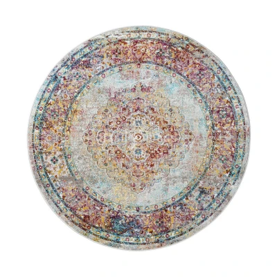 Afbeelding van Picasso Keshan Vintage Vloerkleed Multi / Beige Laagpolig 240 cm rond
