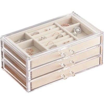 Afbeelding van Sieradendoos organizer houder, opbergdoos voor ringen, display kettingen, oorbellen en armbanden