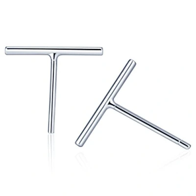 Afbeelding van Belons 925 Sterling zilver dames meisjes staafje oorstekers staafjes steker oorbellen bar oorbellen, 9 mm 10 11 12 mm, zilver, Geen edelsteen
