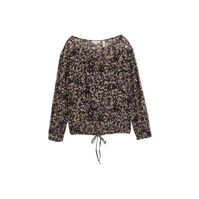 Afbeelding van TOM Tailor Gemusterte Blouse, Dames, Maat: 36, Neutral watercolor squares