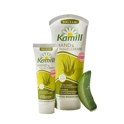 Afbeelding van Kamill Hand en nagelcrème, 3 x 100 ml, biedt intensieve verzorging, vocht bescherming met avocado olie aloë vera voor droge, belaste handen, zonder microplastic