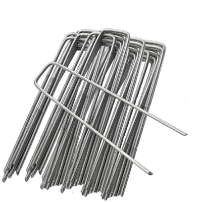 Afbeelding van IME 20 Stks Tuin Pinnen U vormige Grond Nietjes Pins Stakes Spikes voor het bevestigen van Gazon Farm Sod Onkruid Barrier Landschap Gras Stof Netting, Meer Toepassingen 15 CM