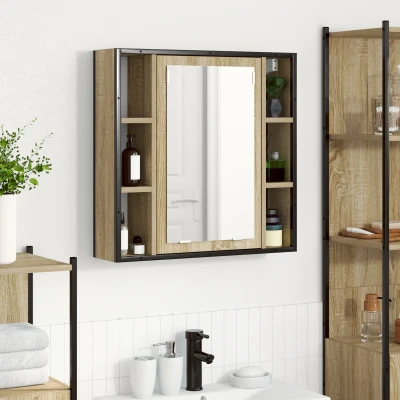 Afbeelding van vidaXL Badkamer Wastafel Licht Eiken Spaanplaat Midden Opslag