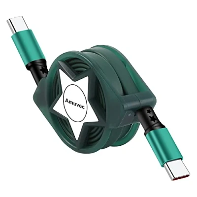 Afbeelding van Amuvec 60W USB C naar Charger Kabel, PD Type Intrekbare Snel Opladen Data Sync Cord voor Samsung Galaxy S22 S21 Ultra S20 FE S10 A12 Mi 11 Note 20 Pixel 6 5 4a 20, Huawei P50 P40, Moto(1M)