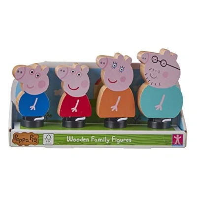 Afbeelding van Peppa Pig Houten familiefiguren, fantasierijk spel, voorschools speelgoed, fsc gecertificeerd duurzaam cadeau voor 2 5 jaar oud