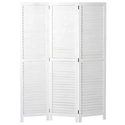 Afbeelding van Mendler Paravent HWC C30, ruimteverdeler scheidingswand inkijkbescherming, shabby look vintage, 170x120cm wit