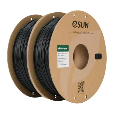 Afbeelding van eSUN Geüpgraded Mat PLA 3D Printer Filament, Filament 1.75mm, Maatnauwkeurigheid +/ 0.02mm, 1kg Spoel (2.2 LBS) Print voor Printers (Donker Zwart 2KG, 2KG)