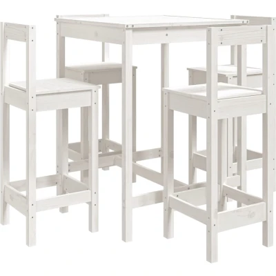 Afbeelding van 5 Delige Barset Massief grenenhout Wit