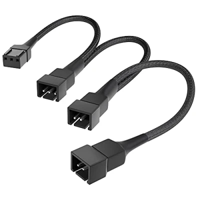 Afbeelding van KabelDirekt 3 pin ventilator verdeelkabel (op en 2 x pin, 20 cm)