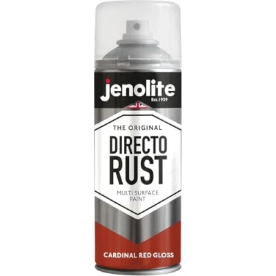 Afbeelding van JENOLITE Directorust Glansverf KARDINAAL ROOD Multi oppervlakte spuitverf Hout, metaal, kunststof, keramiek, verroeste oppervlakken 400 ml RAL 3001