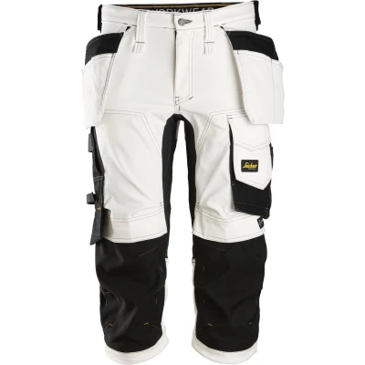 Afbeelding van Allroundwork, Stretch Pirate Broek Met Holsterzakken,Wit Zwart (0904),054