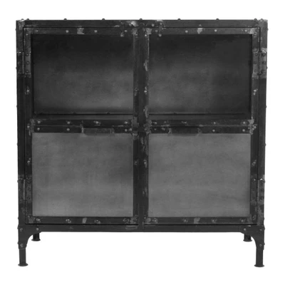 Afbeelding van Vitrinekast Brooklyn 90x40x90 Grijs Metaal/glas