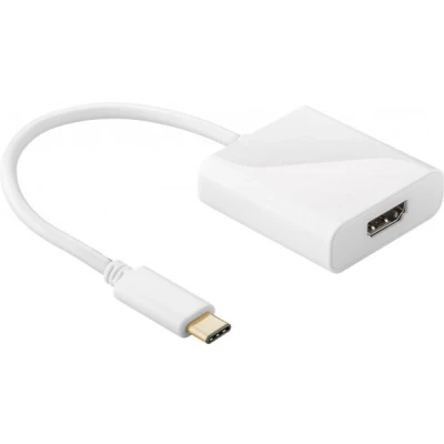 Afbeelding van USB C adapter HDMI, witte stekker&gt; HDMI bus (type A)