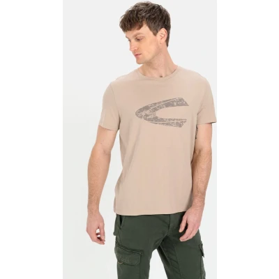 Afbeelding van camel active Tshirt print, Heren, Maat: 5XL, Sand