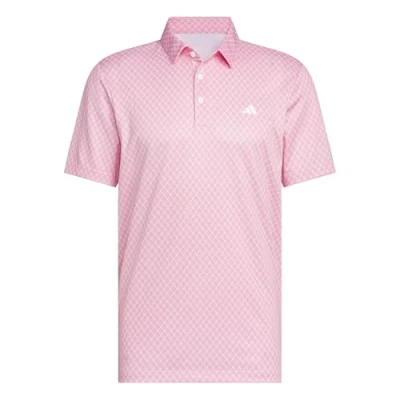 Afbeelding van adidas Heren MENS CORE ALLOVER PRINT POLO SHIRT, pure ruby/white, M