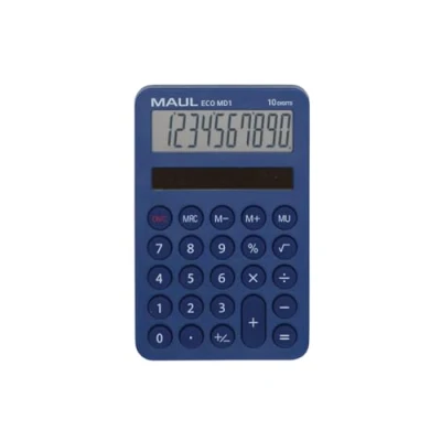 Afbeelding van Maul ECO MD 1 Zakrekenmachine Lichtblauw Aantal displayposities: 10 werkt op zonne energie (b x h d) 76 120 13 mm