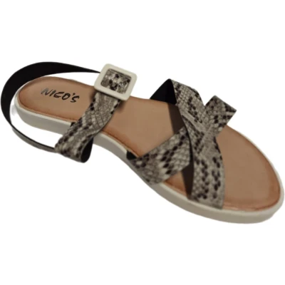 Afbeelding van NICO SANDAL WHITE SNAKE PU SIZE 39