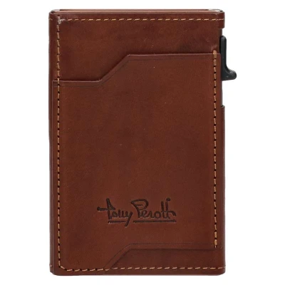 Afbeelding van Tony Perotti Furbo leren Pasjeshouder Slim RFID met Magsafe en buitenvak Donkerbruin