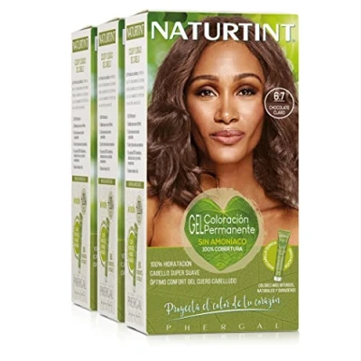 Afbeelding van Naturtint Biobased Ammoniakvrije kleuring 100% grijsdekking Plantaardige ingrediënten Natuurlijke en langhoudende kleur 6.7 Licht Chocola Pak van 3