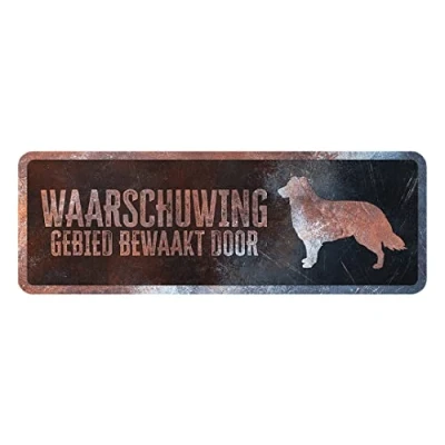 Afbeelding van D&amp;d Home Waakbord Hond Waarschuwingsbord Collie Nederlands 40x13x0,3cm Meerkleurig 1st
