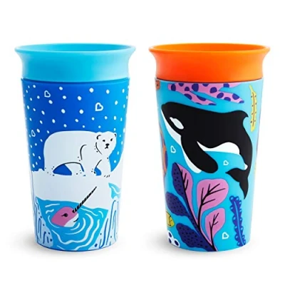 Afbeelding van Munchkin Miracle 360 WildLove Sippy Cup, 9 oz / 266 ml, 2 Pack, Polar Bear/Orca