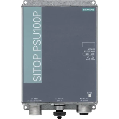 Afbeelding van Siemens sitop psu100p ip67 gestabilizeerde voeding input 120 230 vac output 24 vdc 5a 6ep1333 7ca00