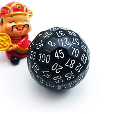 Afbeelding van Bescon Polyhedral Dobbelstenen 100 zijden dobbelstenen, D100 zijdige kubus, Game Dice, kubus van zwarte kleur