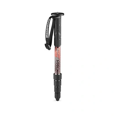 Afbeelding van Manfrotto Element MII MMELMIIA5RD, Monopiede Alluminio 5 Sezioni Leggero da Viaggio, Rosso, Fascia Polso, Impugnatura di Gomma, Twist Lock, Carico 16 kg, per Fotocamere Compatte, Mirrorless, Reflex