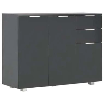 Afbeelding van Dressoir 107x35x80,5 cm hoogglans zwart