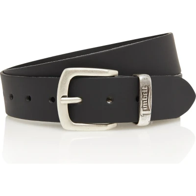 Afbeelding van Timbelt zwarte leren riem jeans zwart 100% leder Maat 85 Totale lengte 100 cm