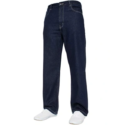 Afbeelding van Blue Circle Nieuwe Heren Rechte Been Basic Zware Werk Jeans Broek Alle Taille Grote Maten, Indigo, 38W x 34L