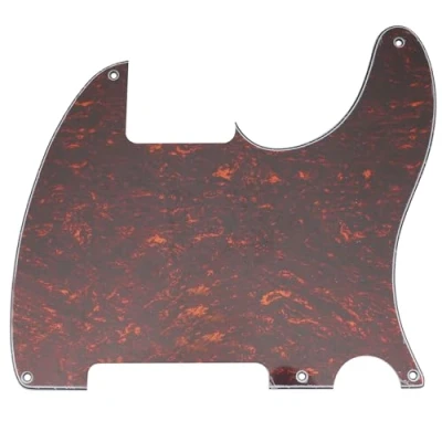 Afbeelding van Musiclily 5 Schroefgaten Gitaar Tele Slagplaat Blank voor Fender USA/Mexican Telecaster Esquire, 4 laags Red Tortoise