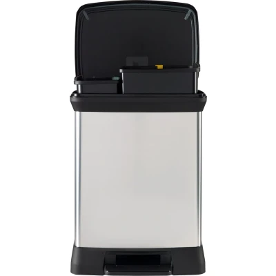 Afbeelding van Curver Pedaalemmer Deco duo 28 L zilver 240638