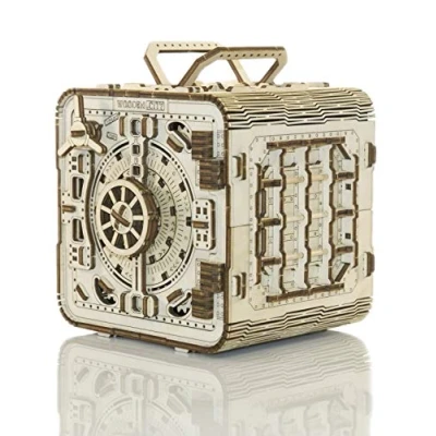 Afbeelding van WOODEN.CITY Houten modelbouwset kluisje, mechanische 3D puzzel, doe het zelf speelgoed, cadeaus voor mannen, verjaardagscadeau mystery box, lasergesneden hobby jongeren en