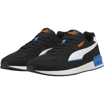Afbeelding van Puma Graviton Unisex Sneakers laag Black white royal orange, Maat: 42.5, orange Mesh