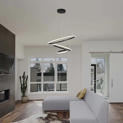 Afbeelding van V TAC VT 7816 B Zwarte design hanglampen IP20 32W 3880 Lumen 3000K