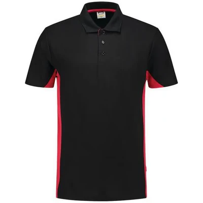 Afbeelding van Tricorp Poloshirt Bicolor 202004 Zwart/Rood Maat 5XL