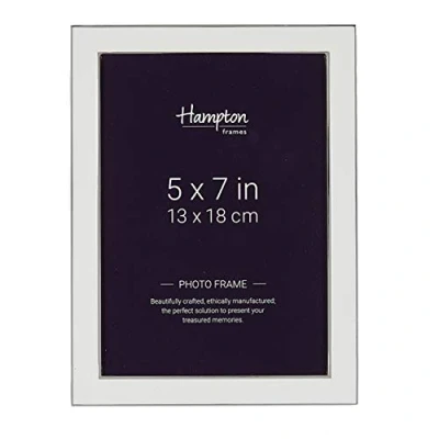 Afbeelding van Hampton Frames ANNABEL Zilveren Plaat Fotolijst met Wit Emaille Inlay 5x7 (13x18cm) ANN57WH