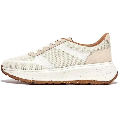 Afbeelding van fitflop F mode E01 Knit Flatform dames Sneaker Sneaker, Urban White Mix, 43 EU